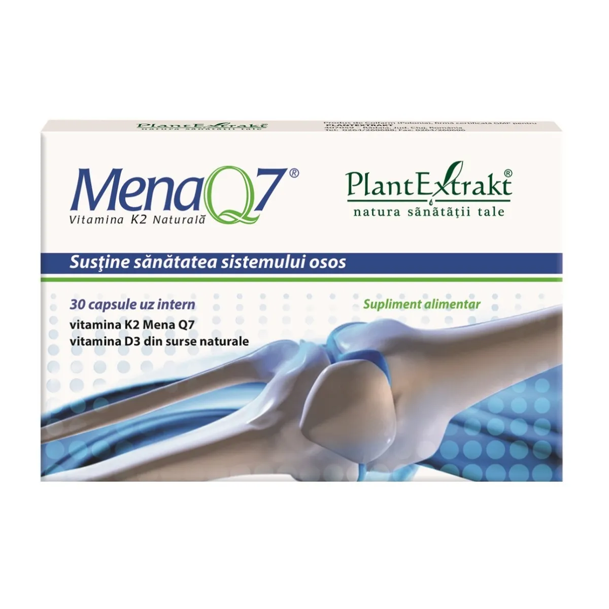 Mena Q7 vitamina K2 naturala, 30 capsule, Plant Extrakt