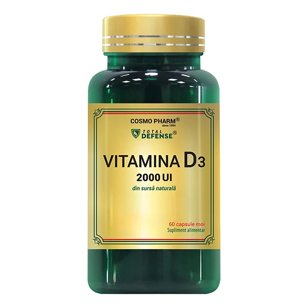 Vitamina D3 2000UI, 60 capsule, Cosmopharm