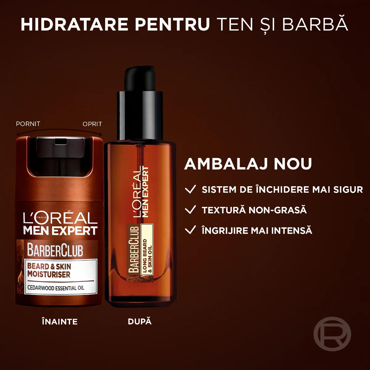 Crema hidratanta pentru barba si ten Men Expert Barber Club, 50ml, L'Oreal Paris