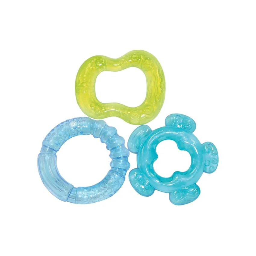 Set 3 jucarii dentitie bebelusi 3 luni+ Blue & Green, Lorelli
