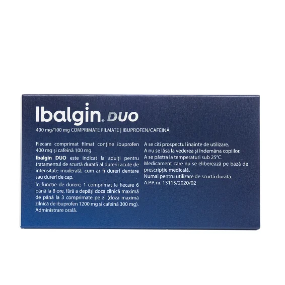 Ibalgin Duo 400mg/100mg, 10 comprimate, Sanofi