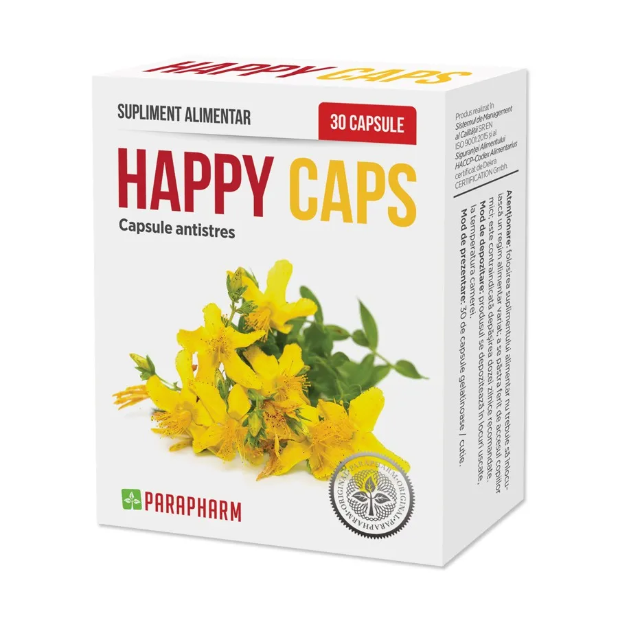 Happy Caps antistres, 30 capsule, Parapharm