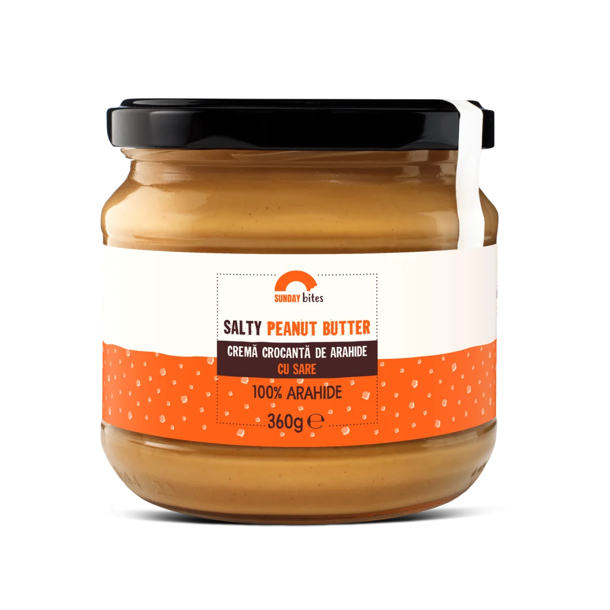 Crema crocanta de arahide cu sare, 360g, Sunday Bites