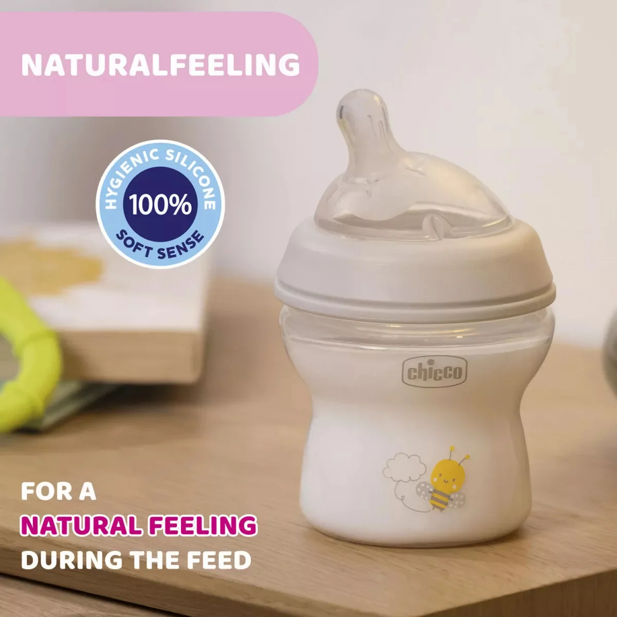 Biberon PP Natural Feeling 0 luni+, 150ml, Chicco