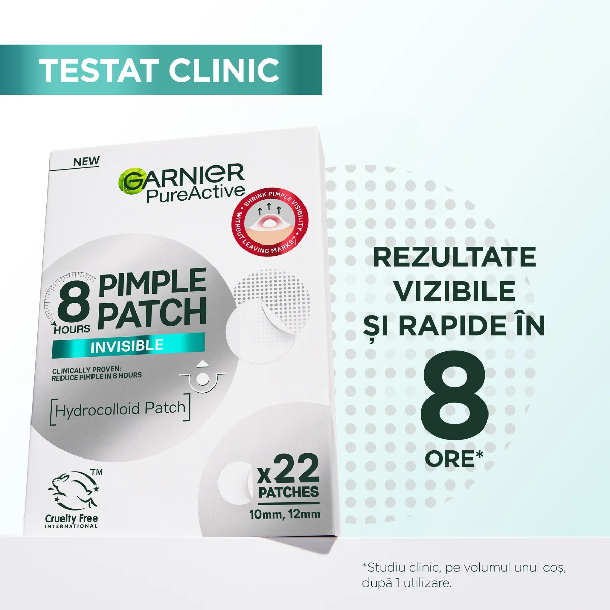 Plasturi invizibili pentru cosuri Pure Active, 22 bucati, Garnier