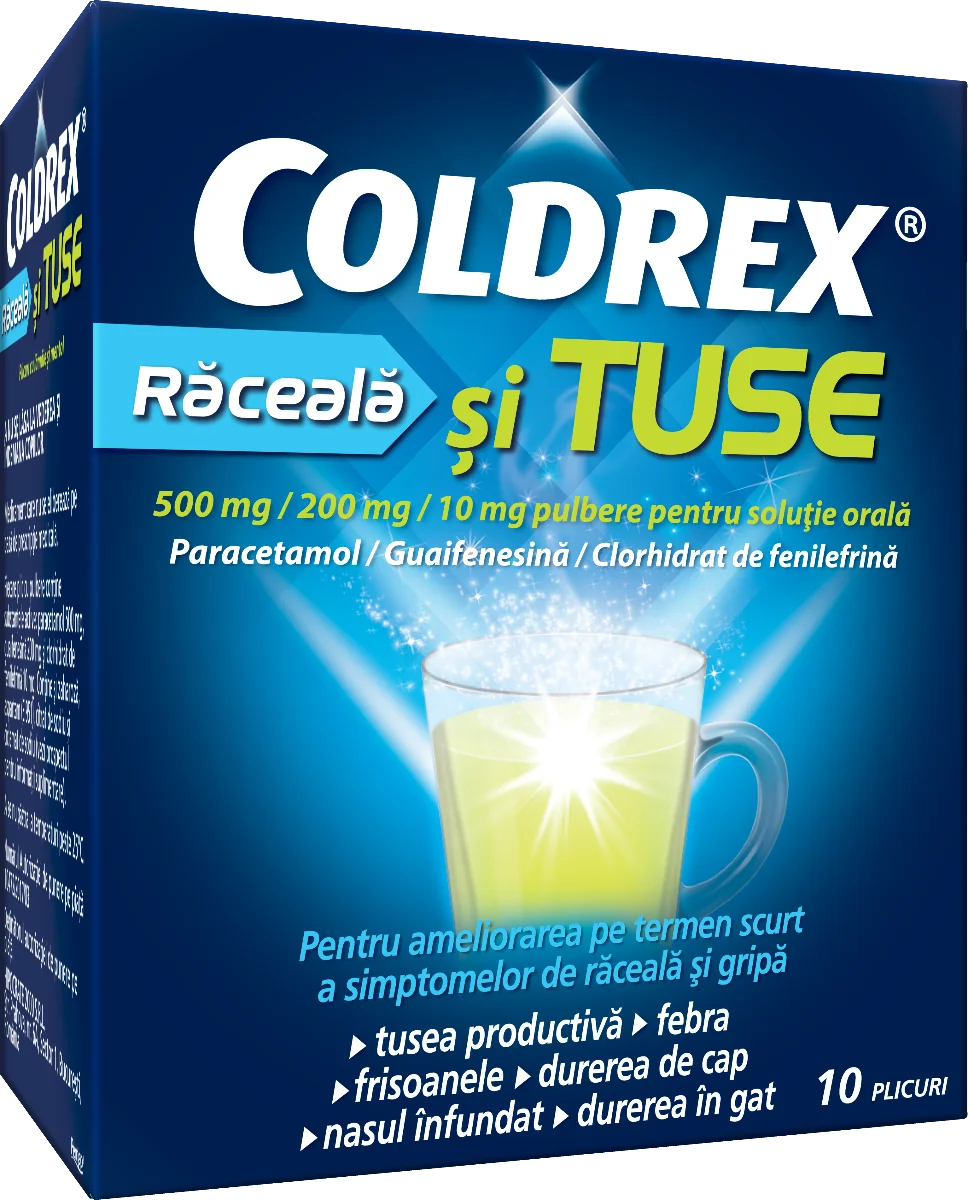 Coldrex raceala si tuse, 10 plicuri, Perrigo