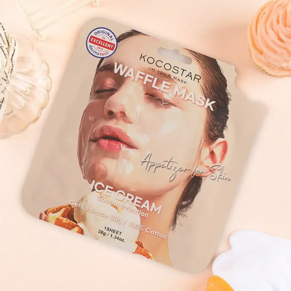 Masca pentru fata Waffle Strawberry Mask, 38g, Kocostar