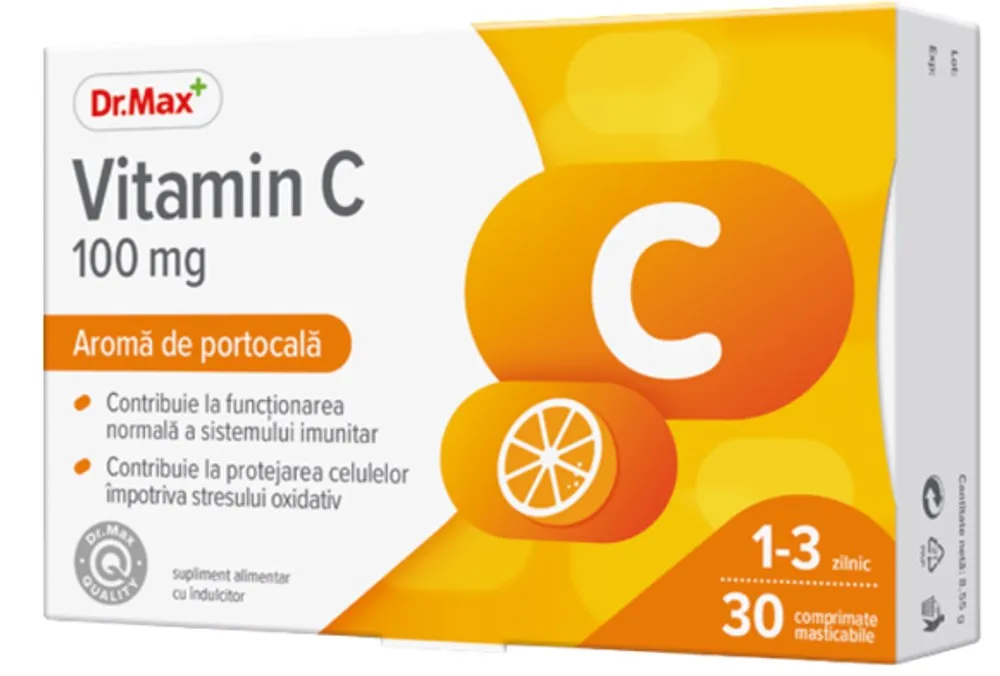 Dr.Max Vitamina C 100mg, 30 comprimate masticabile
