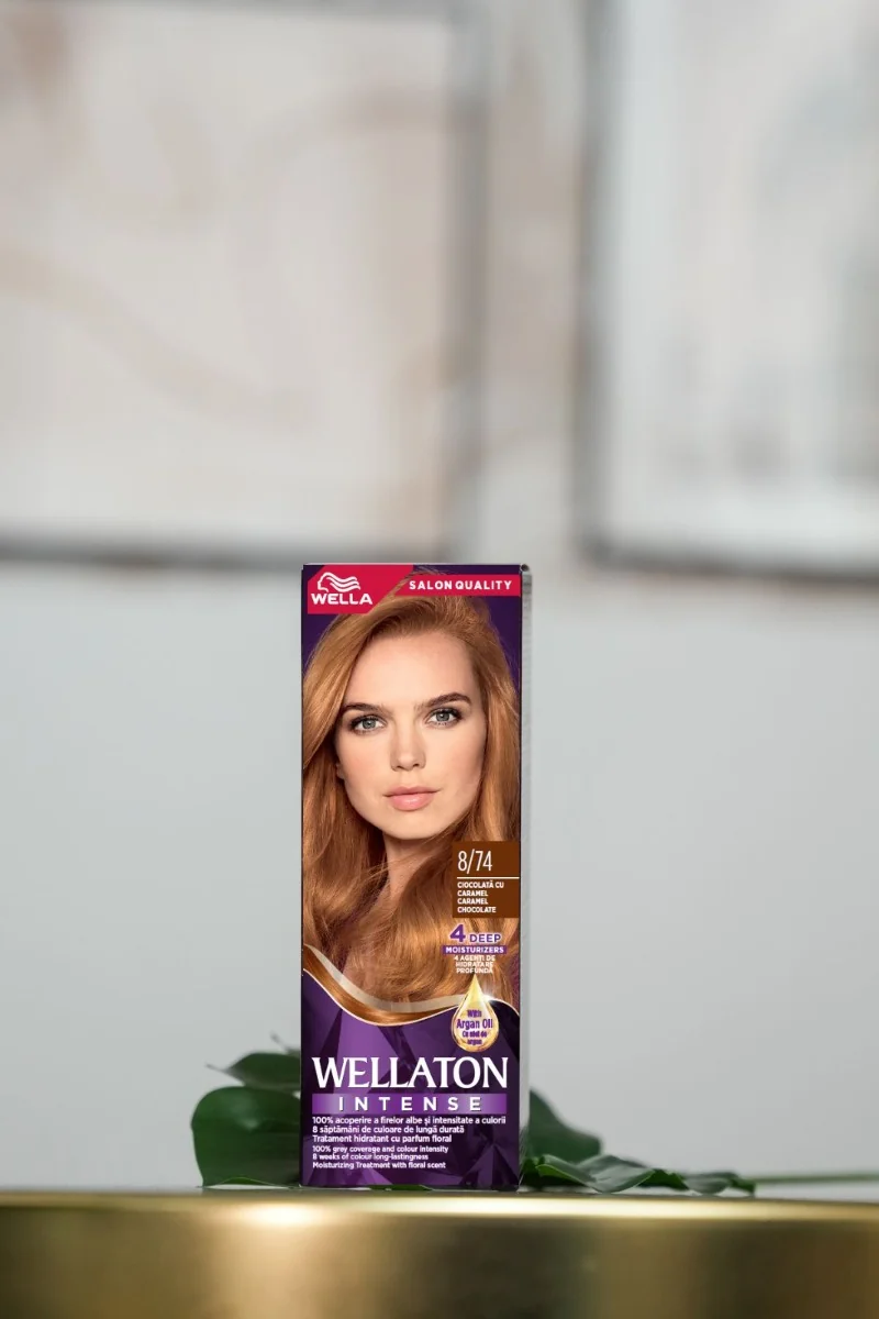 Vopsea de par permanenta Ciocolata cu Caramel 8.74 Wellaton, 110ml, Wella