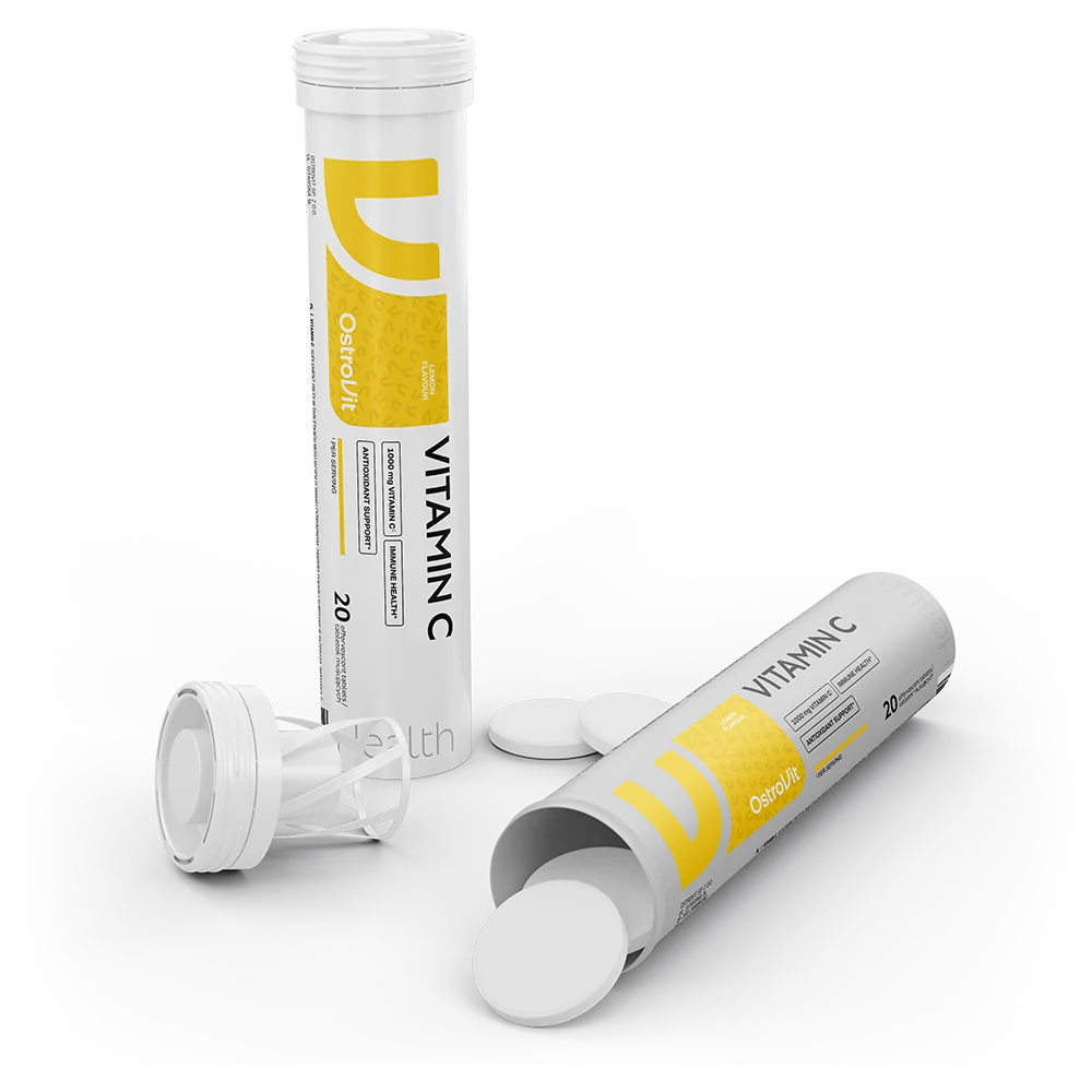 Vitamina C cu aroma de Lamaie 1000mg, 20 tablete efervescente, OstroVit