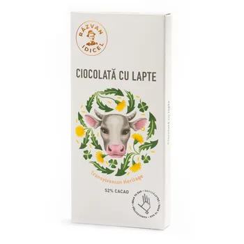 Ciocolata 54% cacao cu lapte, 70g, Idicel Razvan 