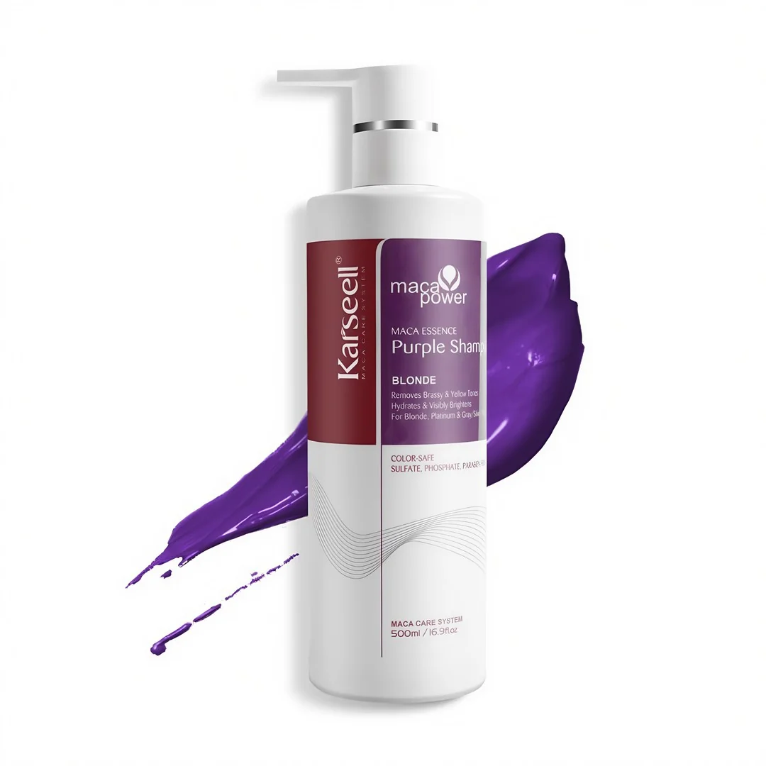 Sampon pentru par blond Maca Essence Purple, 500ml, Karseell