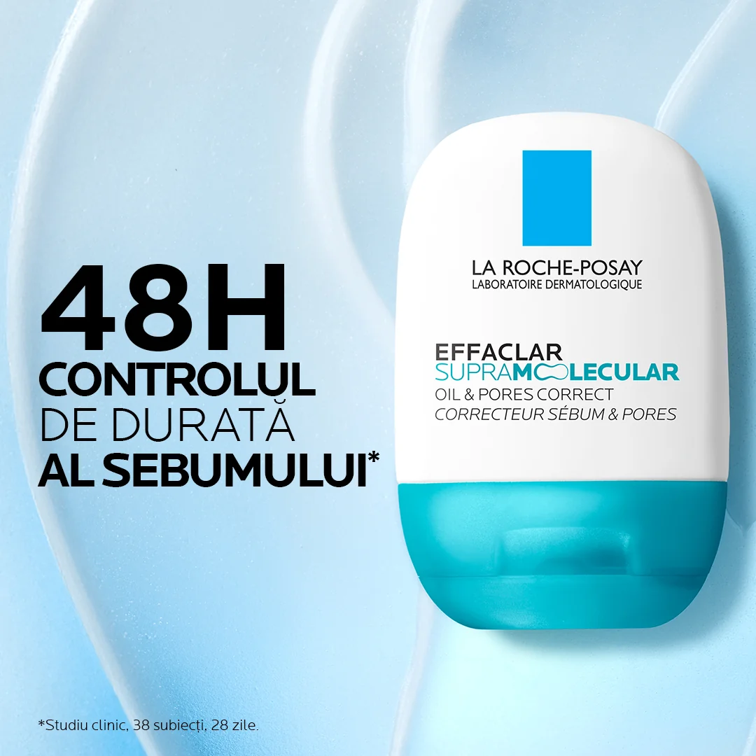 Gel-crema matifiant corector pentru tenul gras cu imperfectiuni Effaclar Supramolecular, 40ml, La Roche-Posay