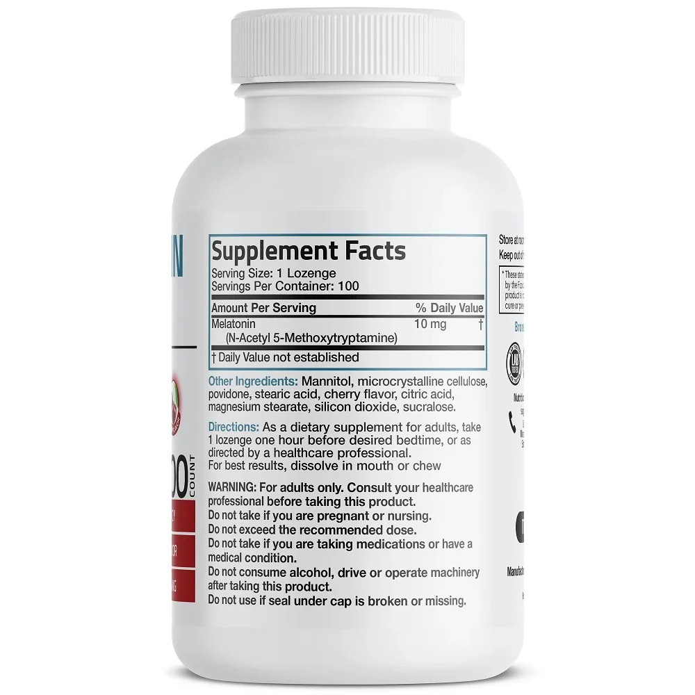 Melatonina 10mg Cherry Flavour, 100 tablete, Bronson Laboratories