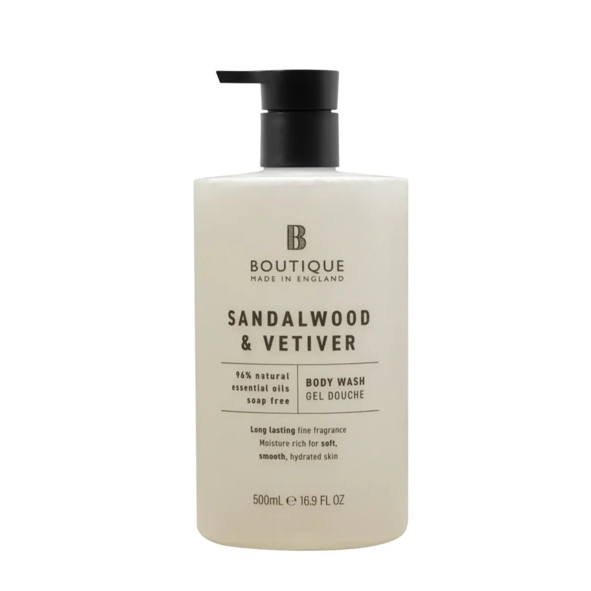 Gel de dus cu parfum de Lemn de Santal & Vetiver, 500ml, Boutique