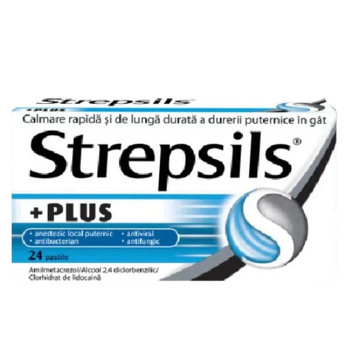 Strepsils Plus, 24 pastile, Reckitt Benckiser