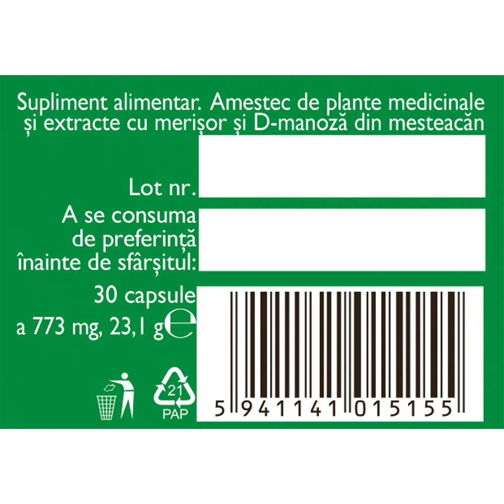 Diurosept cu D-manoza, 30 capsule, Fares