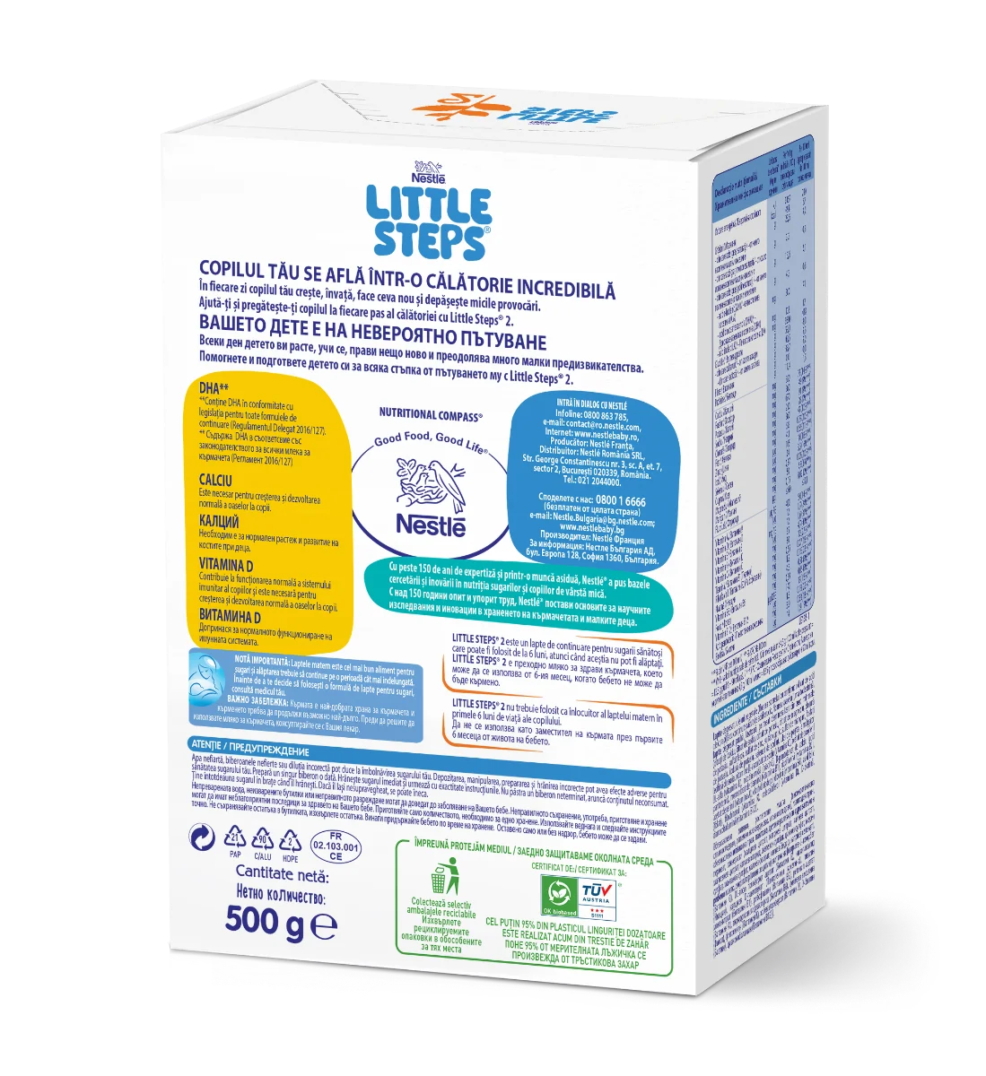 Lapte praf de la 6 luni Little Steps 2, 500g, Nestle