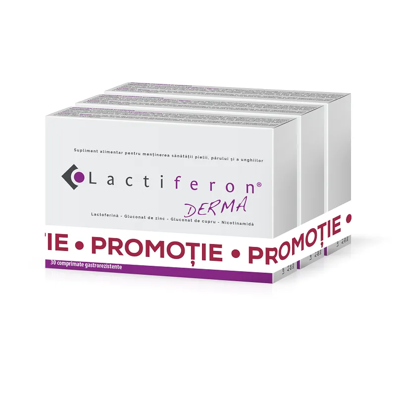 Pachet Lactiferon Derma 2+1, 30 comprimate, Meditrina Pharmaceuticals