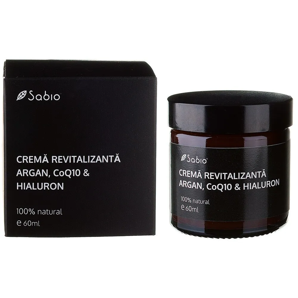 Crema revitalizanta pentru barbati cu argan + CoQ10 si hialuron, 60ml, Sabio