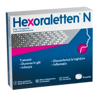 Hexoraletten N 5mg + 1,5mg, 16 pastile, Johnson&Johnson