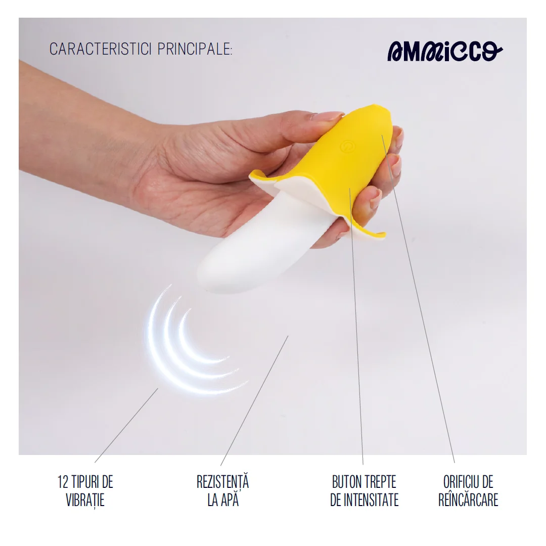 Mini vibrator silentios si discret Little Banana, 1 bucata, Ammicco