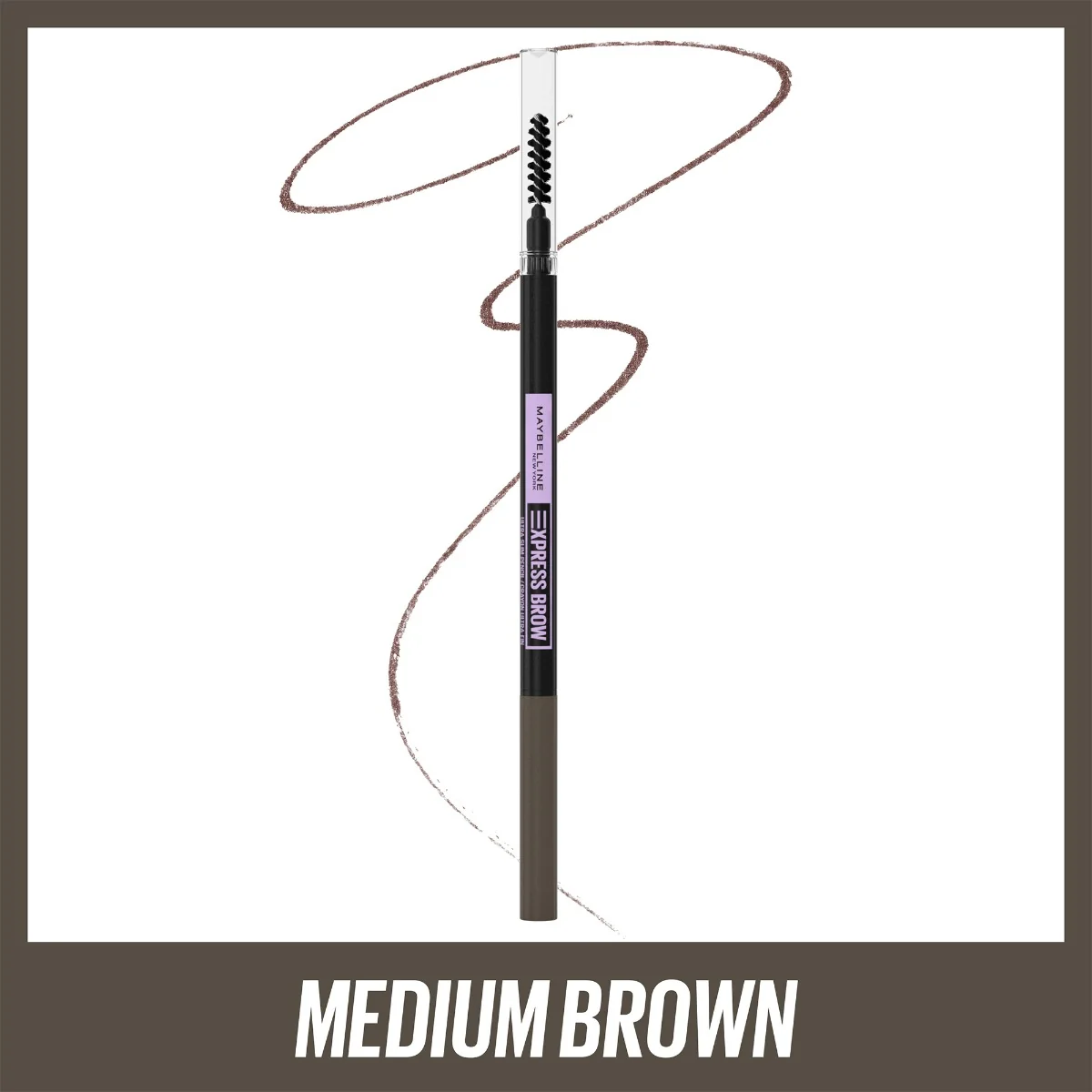 Creion pentru definirea sprancenelor Brow Ultra Slim 04 Medium Brown Express Brow, 0.85g, Maybelline