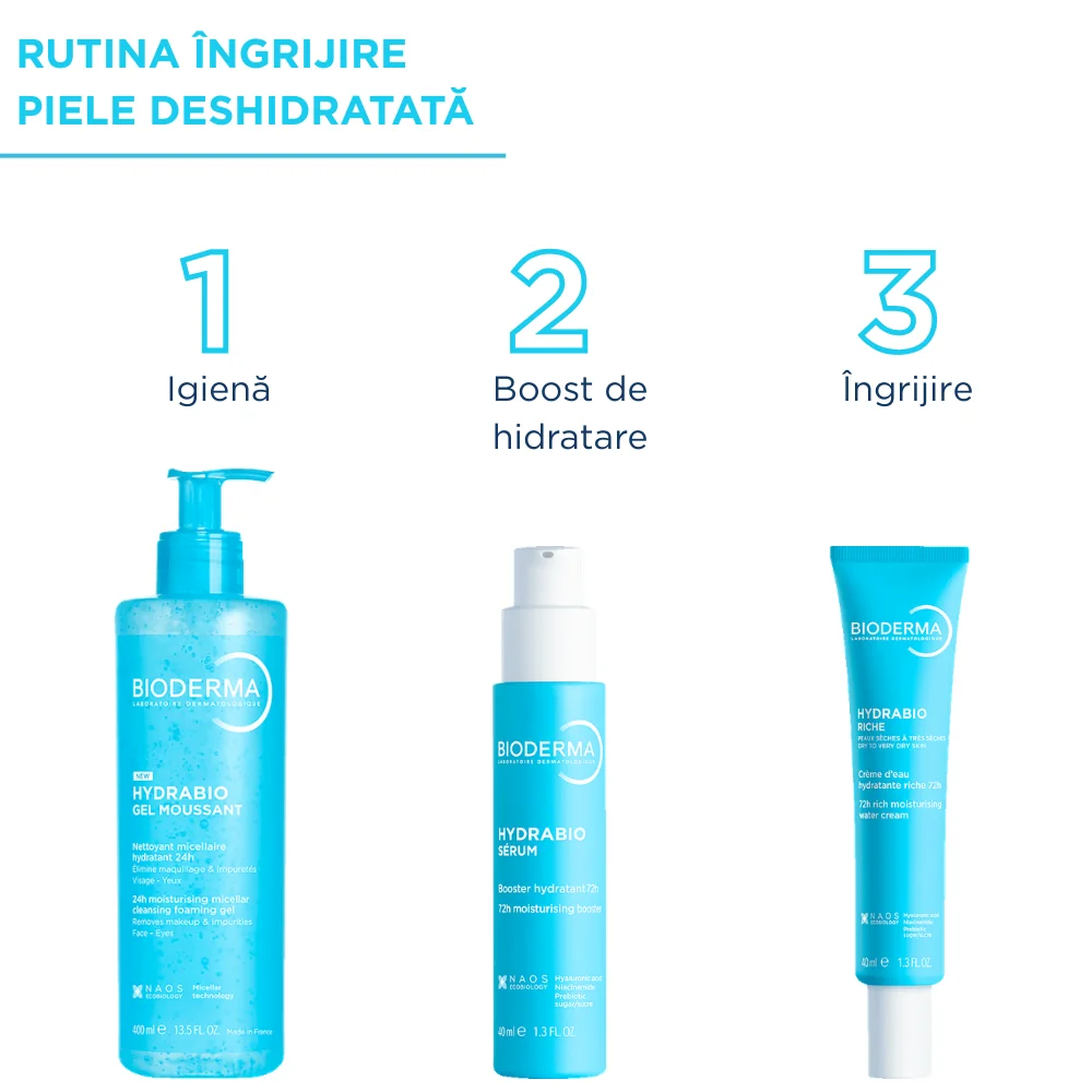 RutinaĀ ecobiologicaĀ deĀ ingrijire HydrabioĀ pentruĀ pieleaĀ deshidratata RutinaĀ ecobiologicaĀ deĀ ingrijire HydrabioĀ pentruĀ pieleaĀ deshidratata
