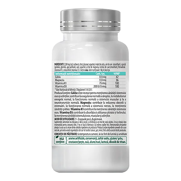 Calciu lichid Ca-Mg-K1-D3, 30 capsule, Cosmopharm