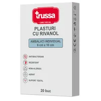 Trussa Plasturi cu rivanol 6x10cm, 20 bucati