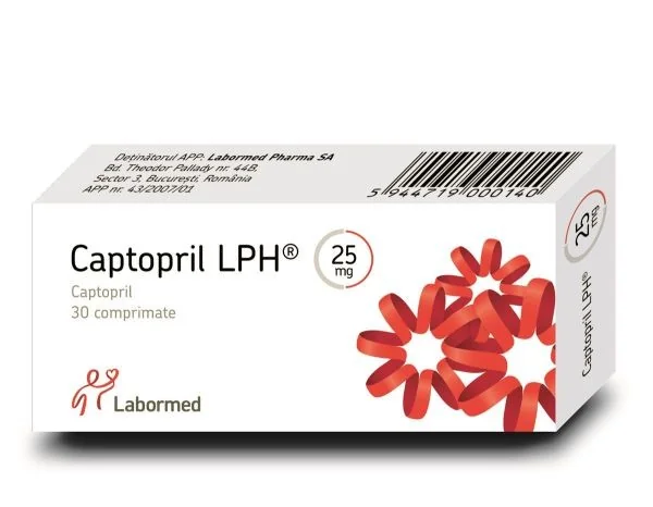 Captopril 25mg, 30 comprimate, Labormed