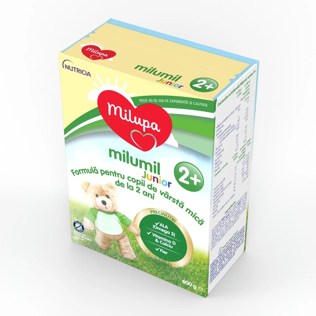 Lapte pentru copii de varsta mica de la 2 ani Milumil Junior 2+, 600g, Milupa