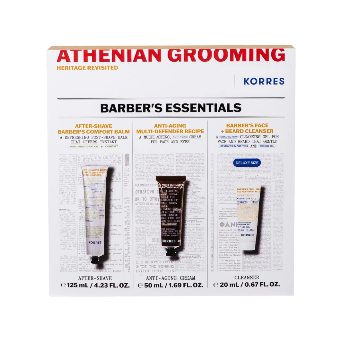 Pachet Men's Kit After-shave 125ml + Crema 50ml + Gel de curatare 20ml, Korres