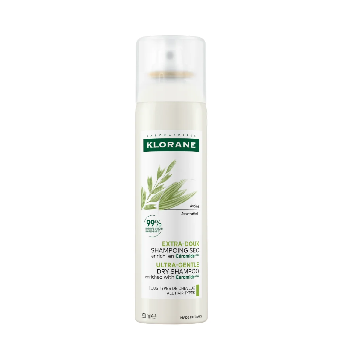 Sampon uscat cu lapte de ovaz, 150ml, Klorane