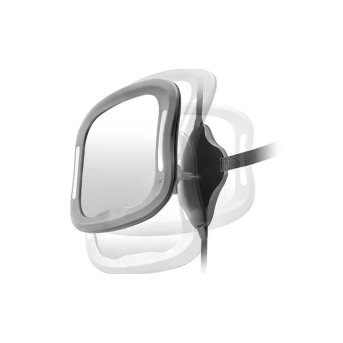 Oglinda auto cu led si prindere pe tetiera pentru monitorizare bebelusi 86101, 1 bucata, Reer