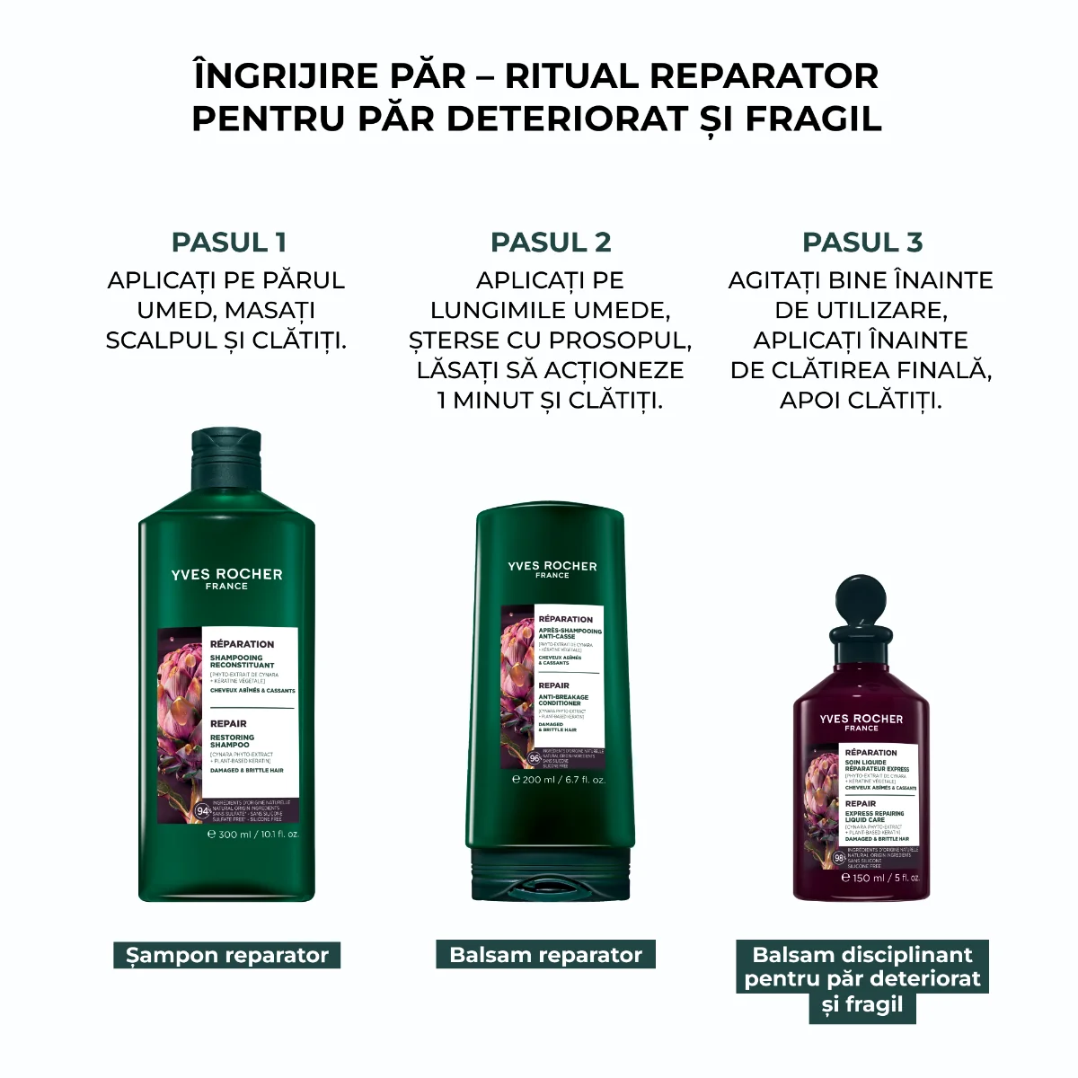 Sampon reparator pentru par, 100ml, Yves Rocher