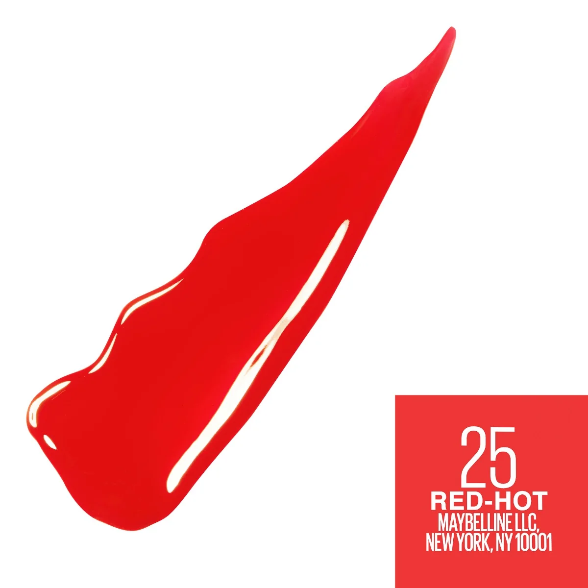 Ruj lichid rezistent cu stralucire de vinil Superstay Ink 25 Red-Hot, 4.2ml, Maybelline