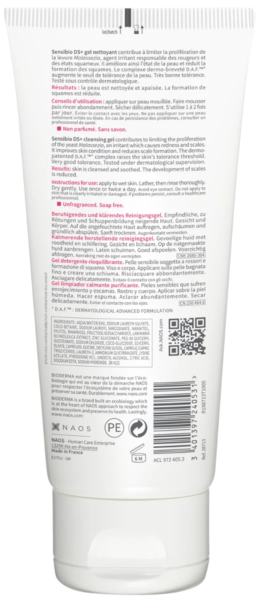 Gel spumant Sensibio DS, 200ml, Bioderma