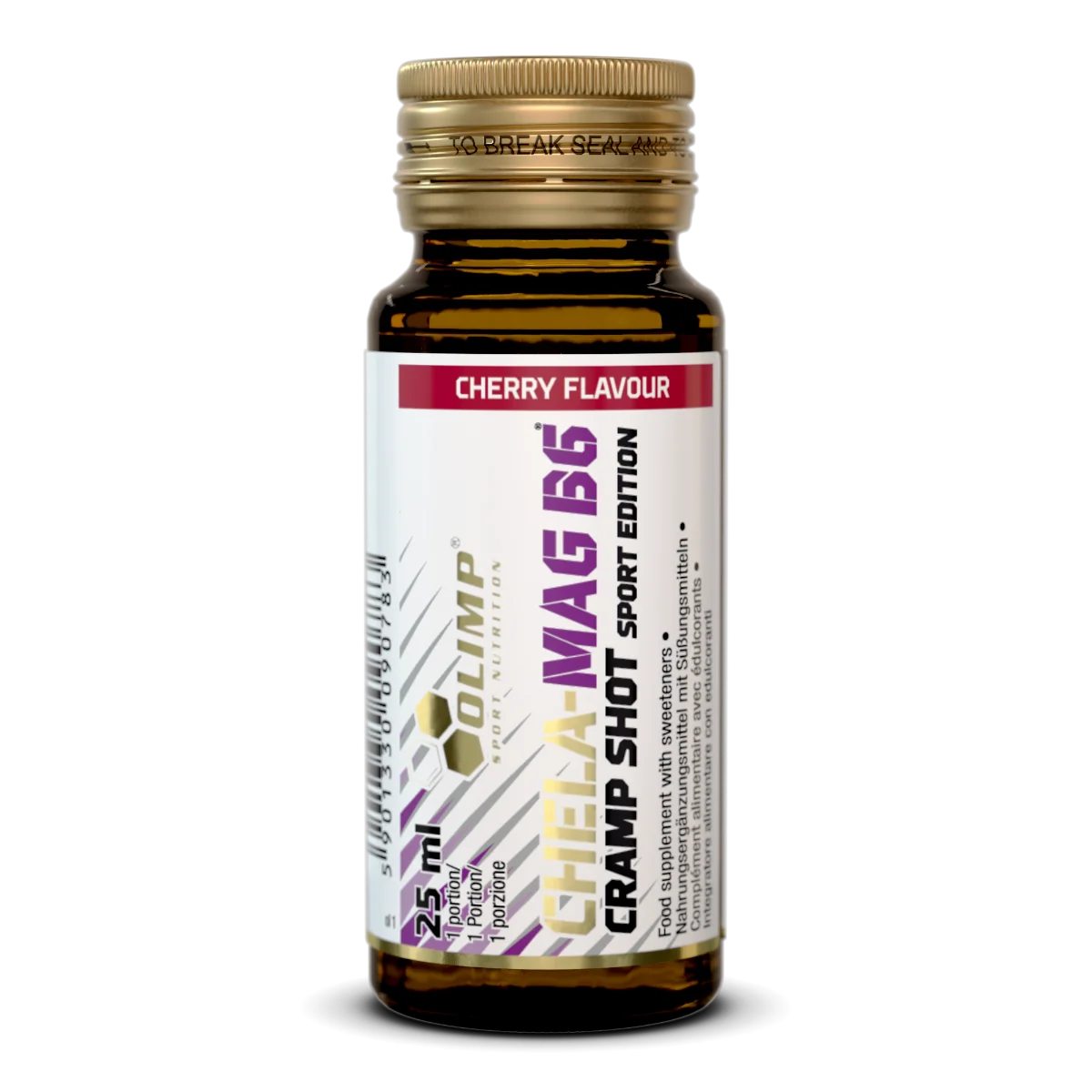 Magneziu lichid cu vitamina B6 Chela-Mag B6 Shot cu aroma de cirese, 25ml, Olimp Sport Nutrition