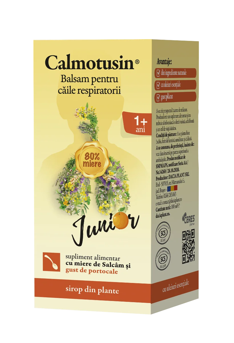 Calmotusin Junior cu gust de portocale, 100ml, Dacia Plant