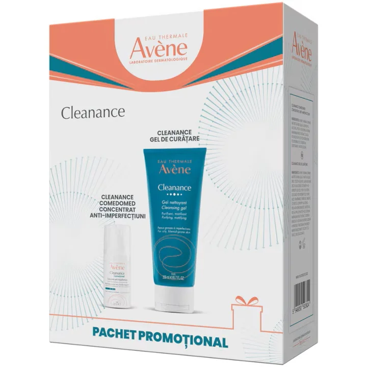 Concentrat anti-imperfectiuni pentru ten cu tendinta acneica Comedomed 30ml + Gel de curatare pentru ten gras 200ml, Avene