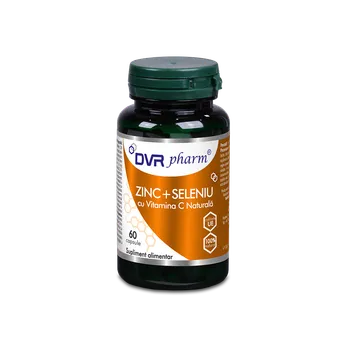 Zinc + Seleniu cu Vitamina C Naturala, 60 capsule, DVR Pharm 