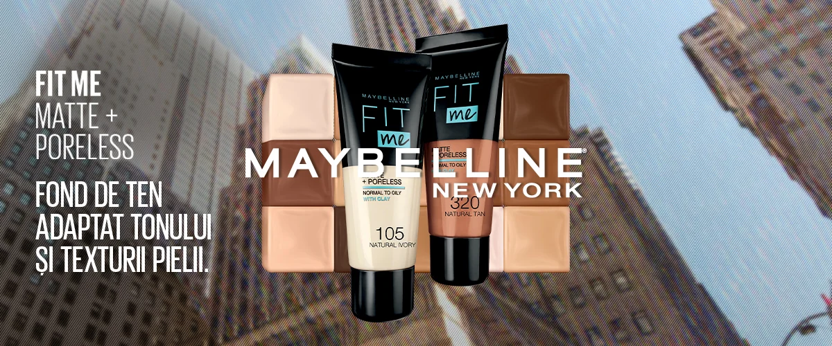 Maybelline New York - Gama Fit Me Matte + Poreless - fond de ten Maybelline New York - Gama Fit Me Matte + Poreless - fond de ten