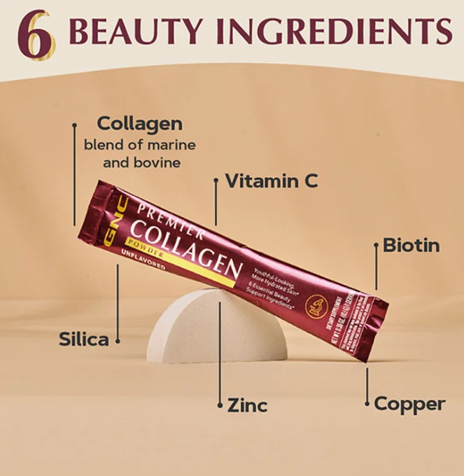 Premier Collagen Powder Formula Premium de Colagen fara Aroma, 20 plicuri x 10.01g, GNC