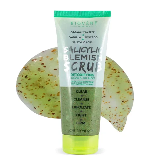Exfoliant de corp cu acid salicilic si tea tree Salicylic Blemish, 250ml, Biovene