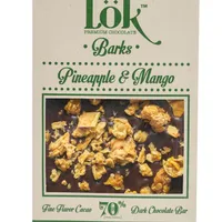 Dark Chocolate 70% cacao cu ananas si mango, 85g, LOK
