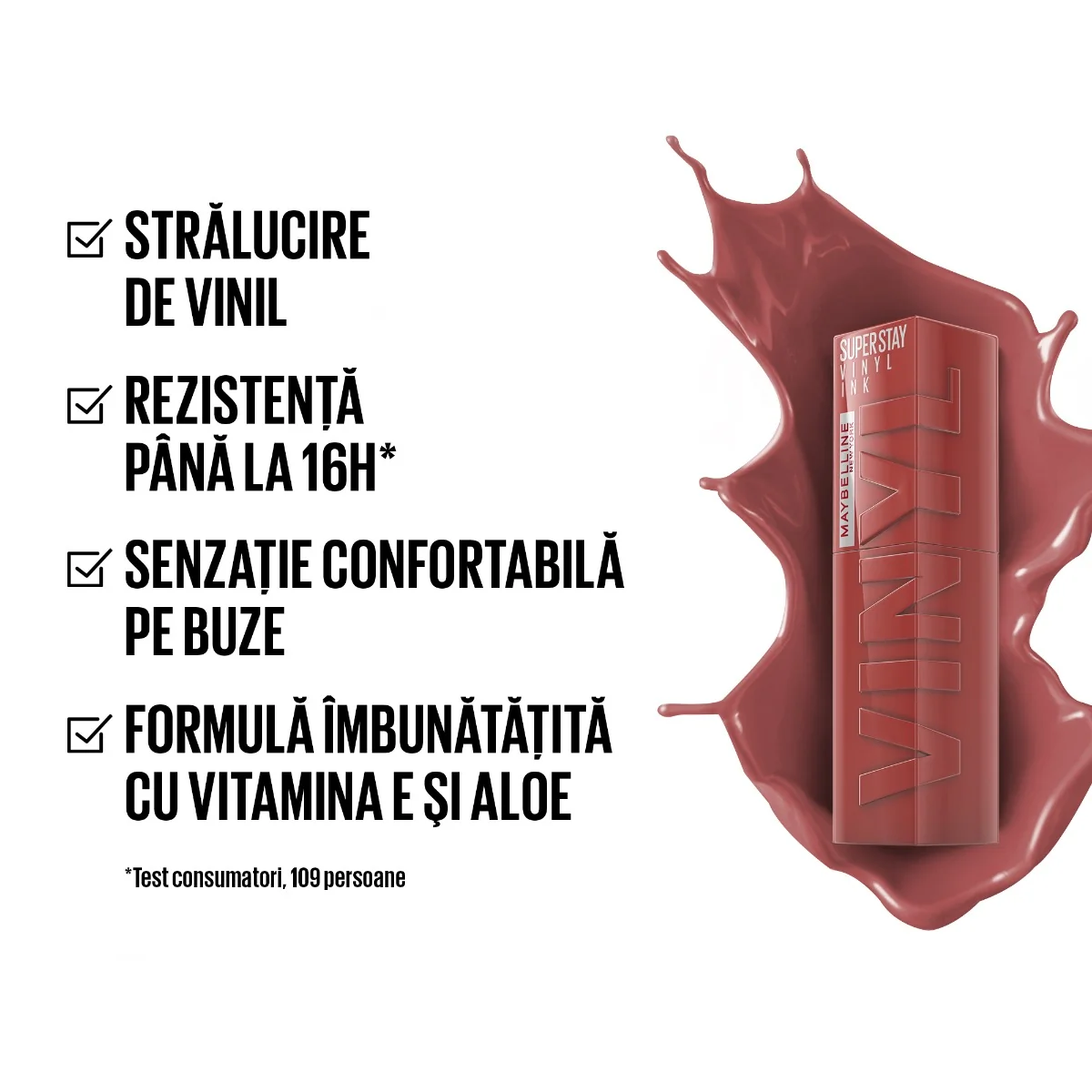 Ruj lichid rezistent cu stralucire de vinil Superstay Ink 40 Witty, 4.2ml, Maybelline