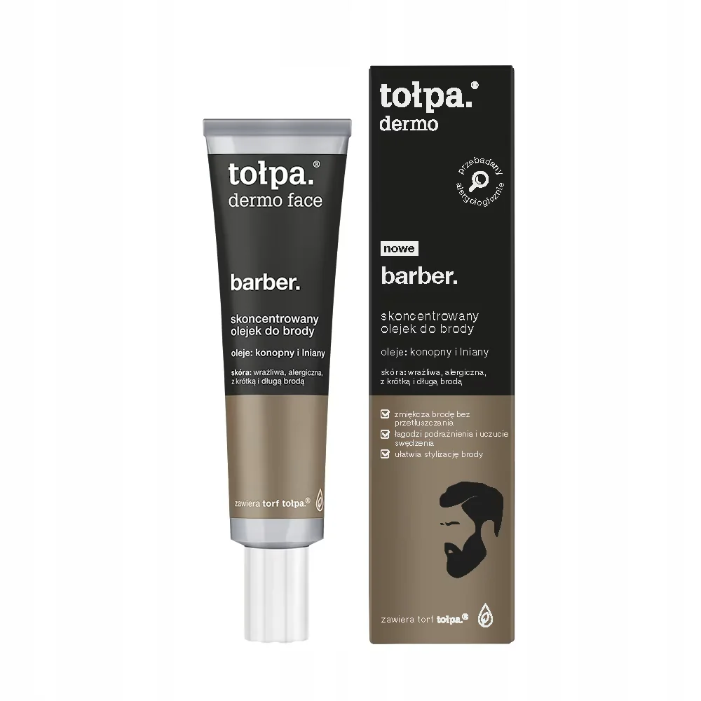 Ulei concentrat pentru barba Dermo Men, 40ml, Tolpa