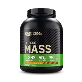Gainer pudra proteica proteine din zer 100% Serious Mass Ciocolata si unt de arahide 2.73kg, Optimum Nutrition