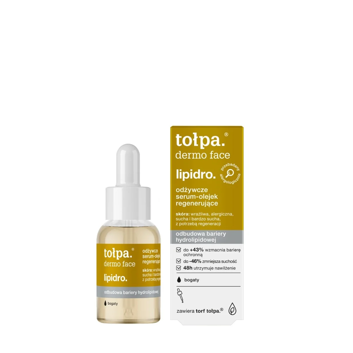 Serum regenerant pentru piele uscata Dermo Face Lipidro, 30ml, Tołpa